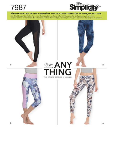 S7987, S8212 Leggings Simplicity Schnittmuster